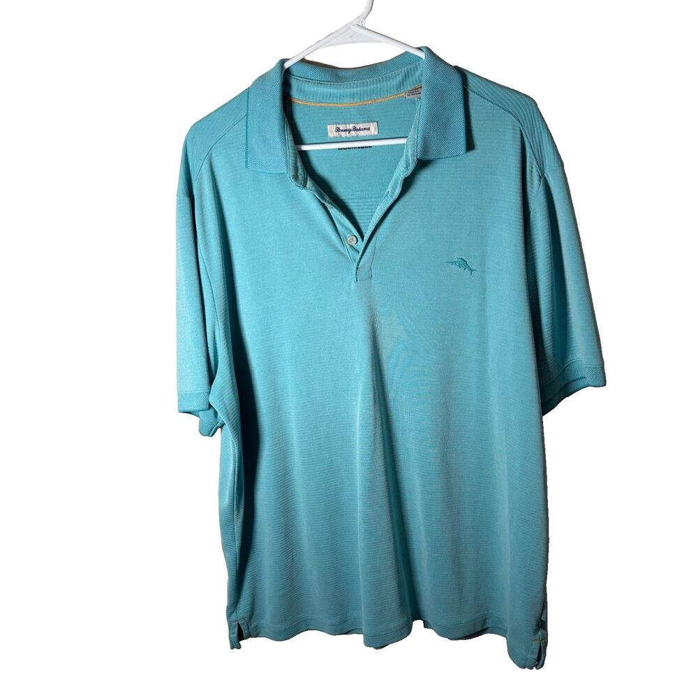 Tommy Bahama Polo Men's XL Blue Short Sleeve Collared Casual Shirt Modal Blend